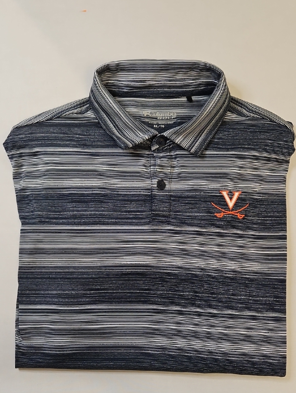 Columbia Golf Men's Striped Polo with Virginia Cavaliers Logo, XL - Picture 10 of 10